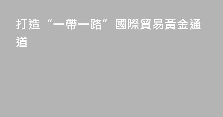 打造“一帶一路”國際貿易黃金通道