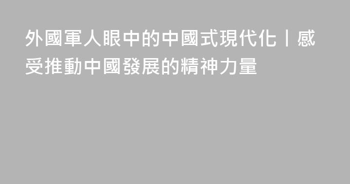 外國軍人眼中的中國式現代化丨感受推動中國發展的精神力量