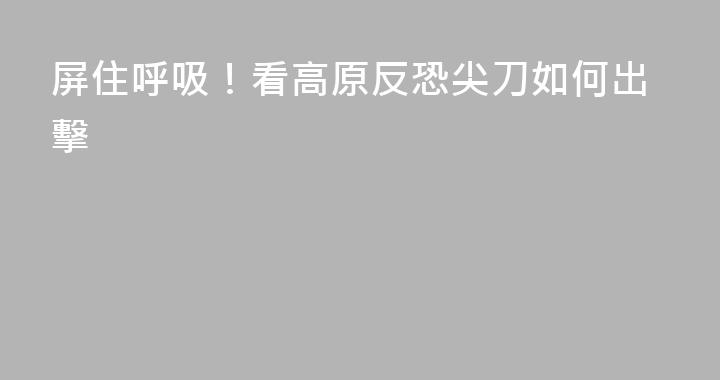 屏住呼吸！看高原反恐尖刀如何出擊
