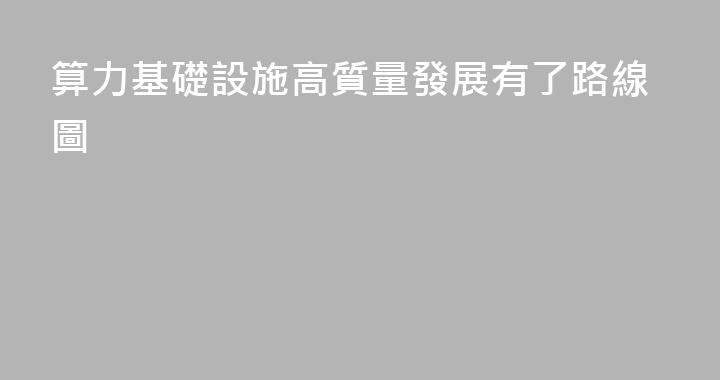 算力基礎設施高質量發展有了路線圖