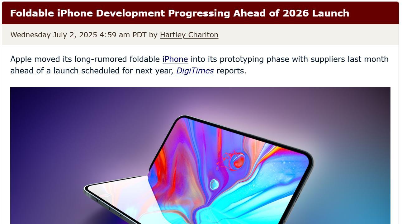 蘋果暫停可摺疊 iPad 研發，重心轉向可摺疊 iPhone