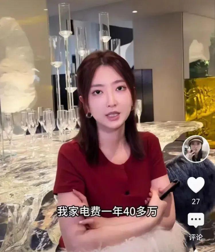 家裏一年電費40萬，蘭博基尼掛牆，裝修費8000萬！千萬網紅妻子高調“炫富”，已被禁言