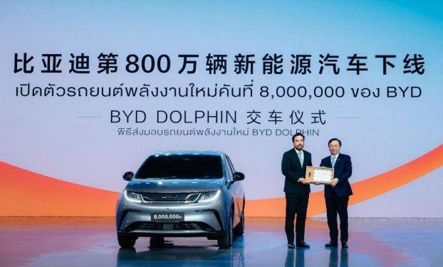 比亞迪泰國工廠竣工暨第800萬輛新能源汽車下線