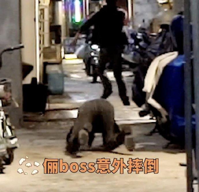 孫儷新片拍攝突發意外被絆倒，四肢跪地