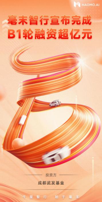 毫末智行宣佈獲B1輪超億元融資