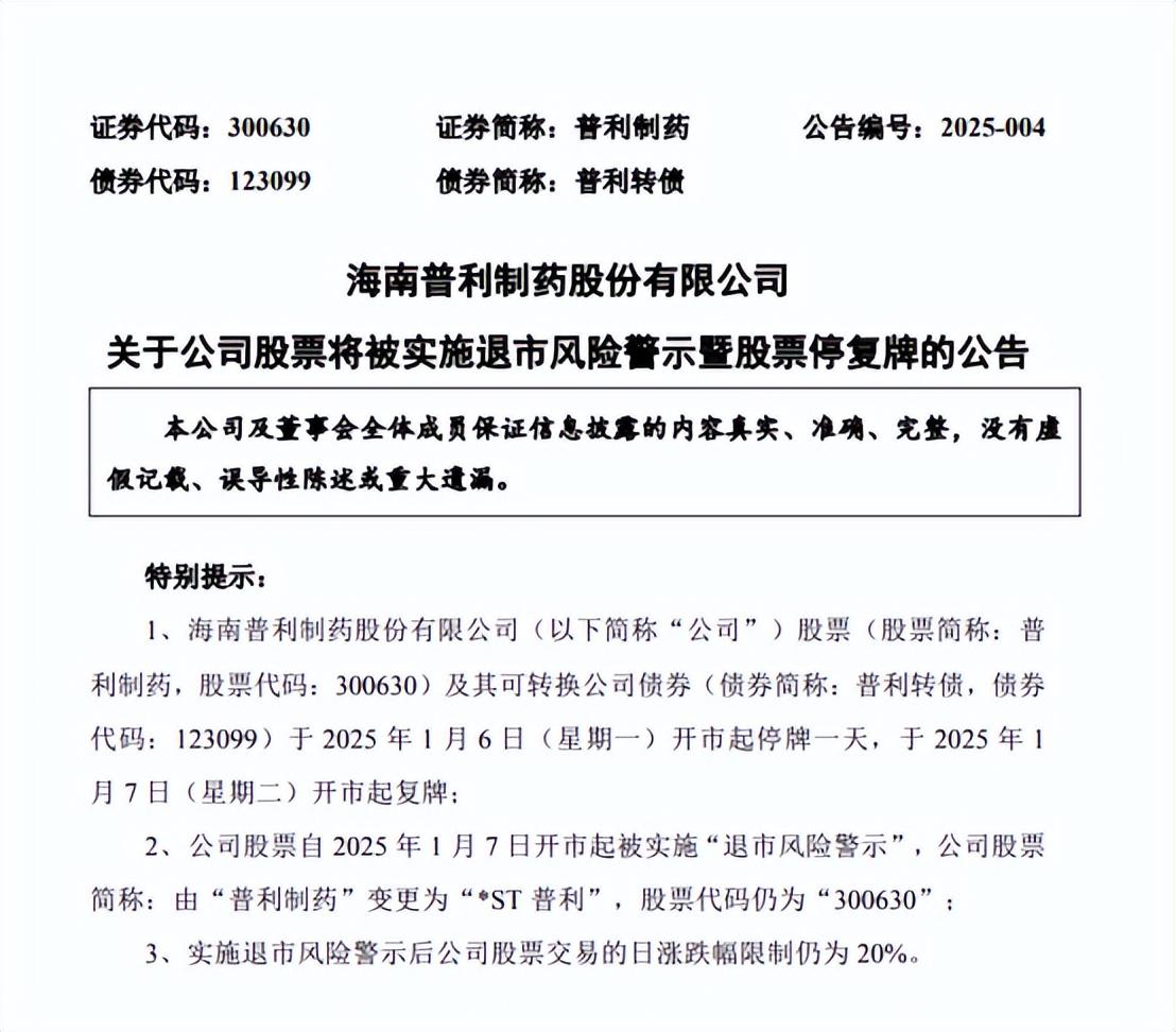 普利製藥面臨退市風險，但醫藥行業估值低仍獲機構看好