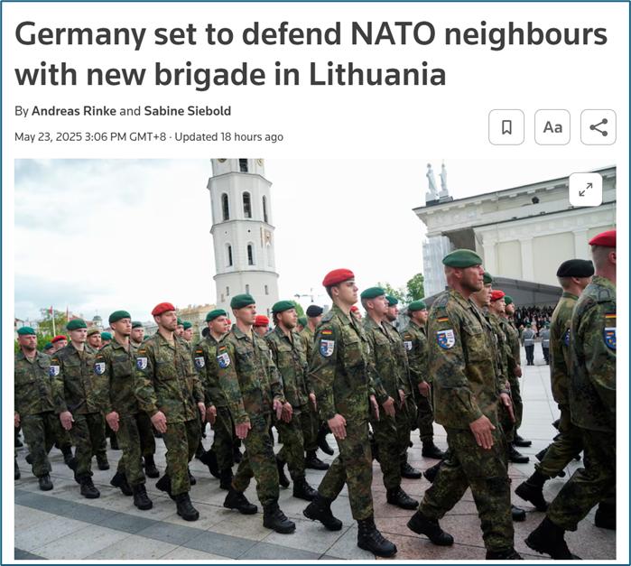 英媒：二戰後德國首次向海外部署大型常駐軍隊，德軍22日正式進駐立陶宛