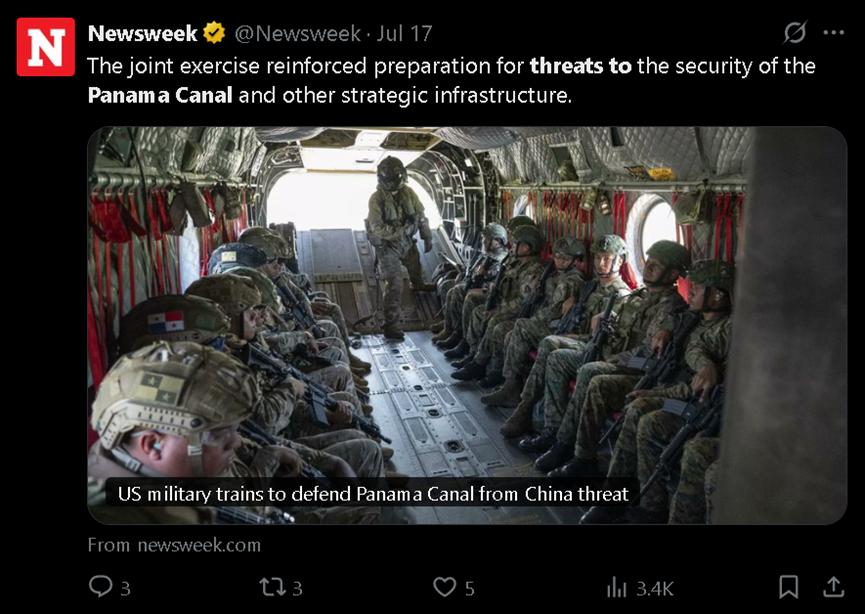 美舉行軍演針對中國遭吐槽：只會讓人覺得無比虛僞和雙標