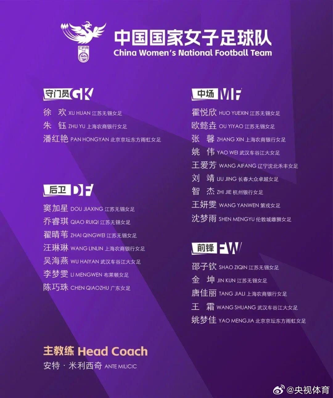 中國女足將客戰美國女足