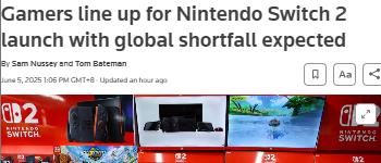 任天堂Switch 2全球發售，分析公司預測2030年銷量破億
