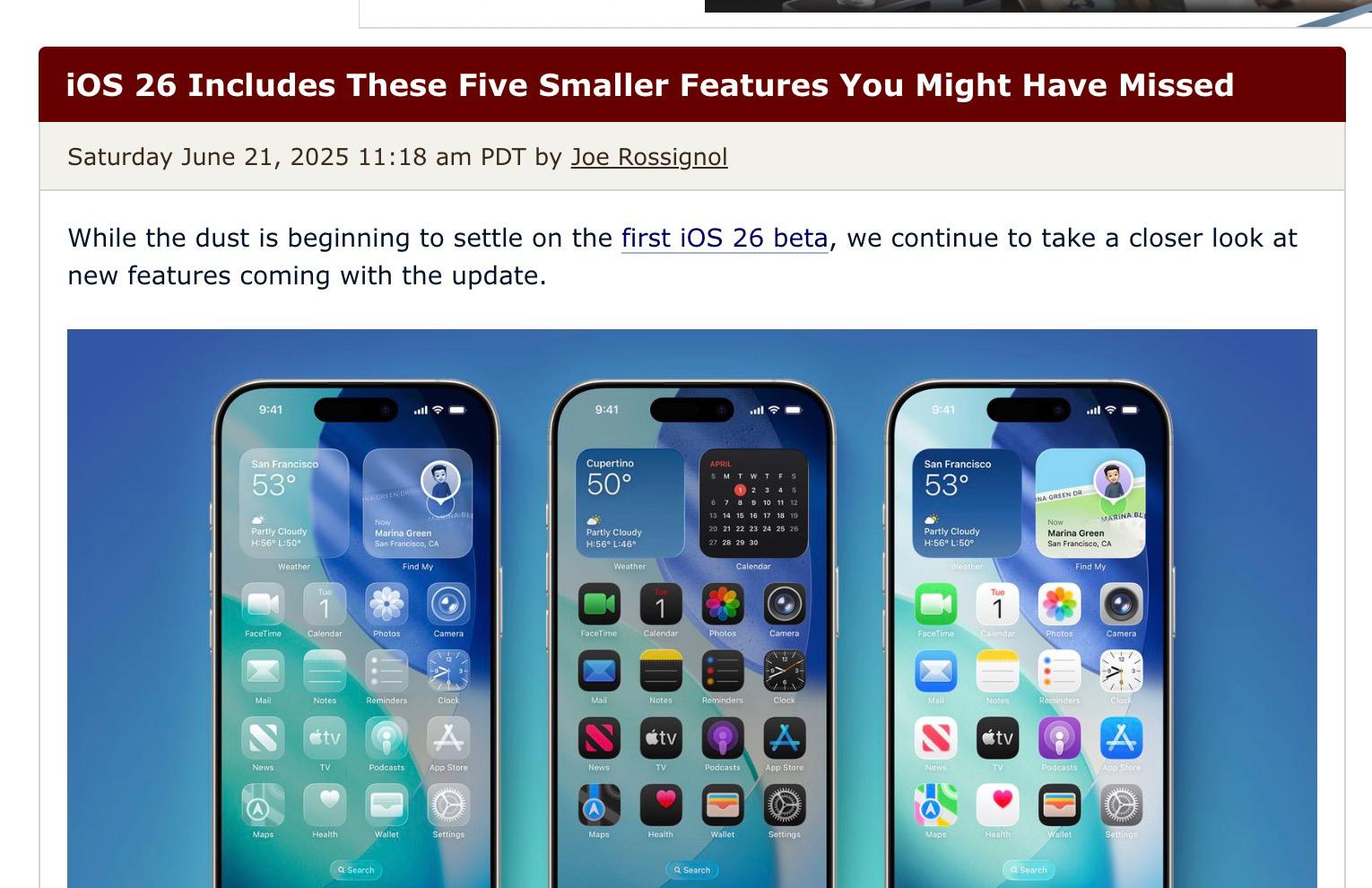 自定義鈴聲、衛星天氣……iOS 26值得關注的五個小功能
