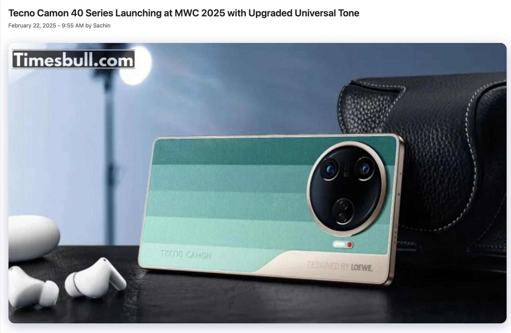 Tecno將在MWC 2025上推出升級版Universal Tone技術