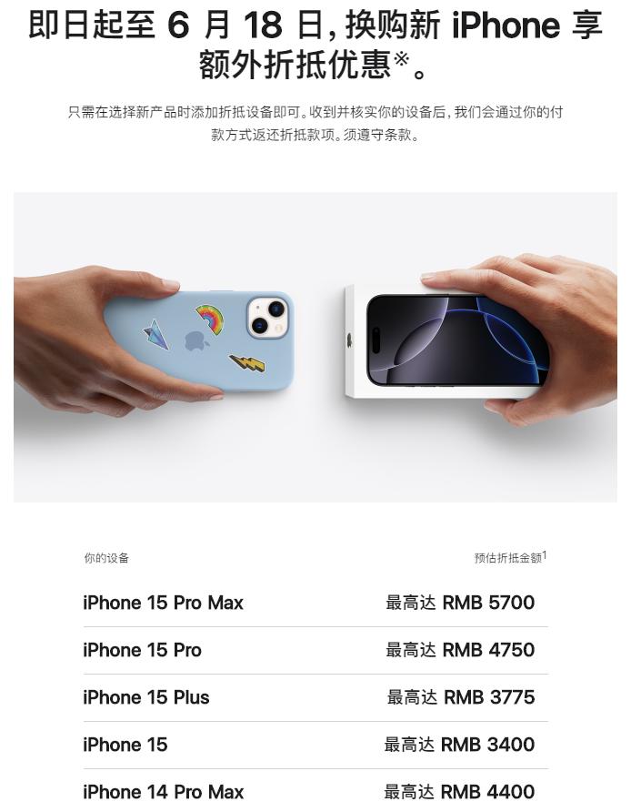 蘋果官宣：即日起至6月18日換購新iPhone享額外優惠