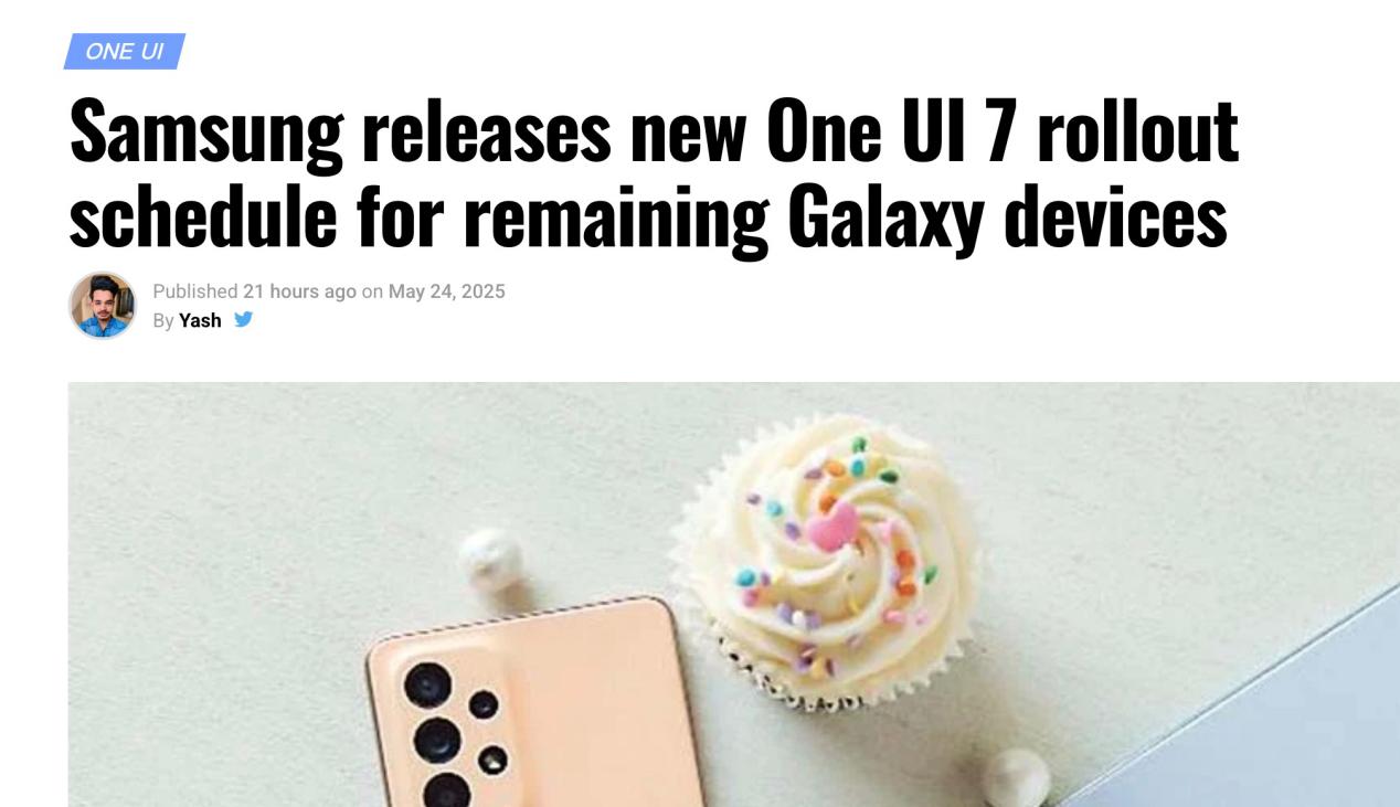 三星發佈One UI 7 更新時間表  6月即將啓動升級