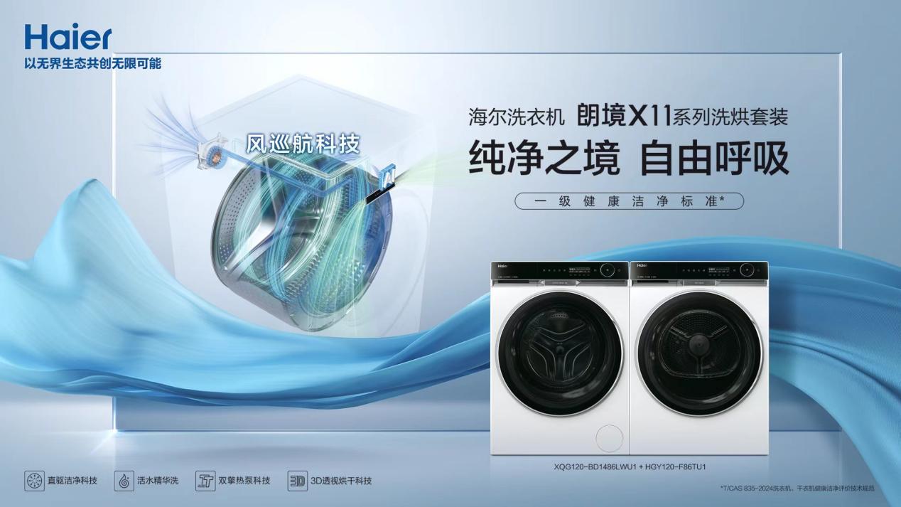 海爾朗境X11洗衣機發布：搭載風巡航科技，可快速除溼防異味