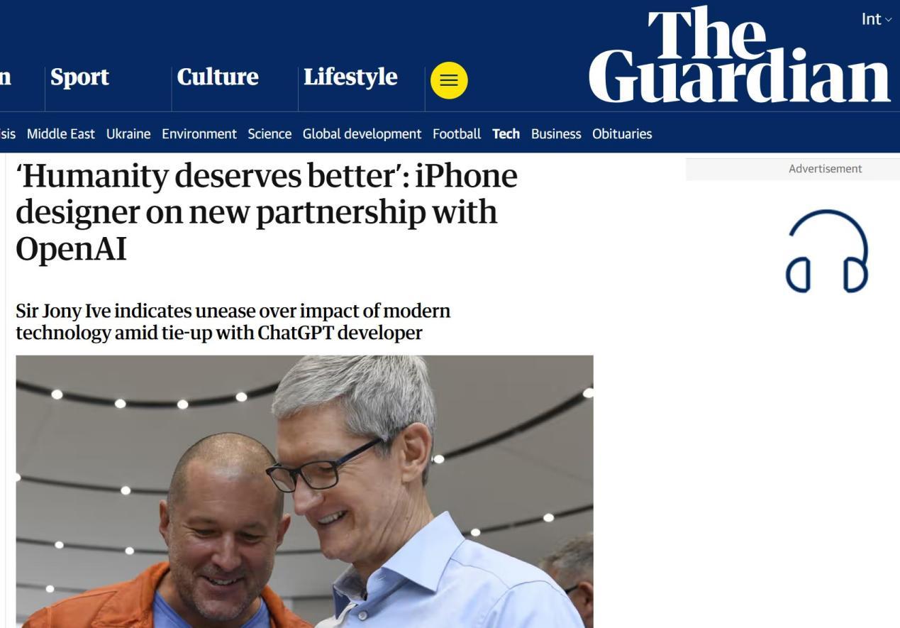外媒：前iPhone “傳奇”設計師對硅谷的技術能力失望