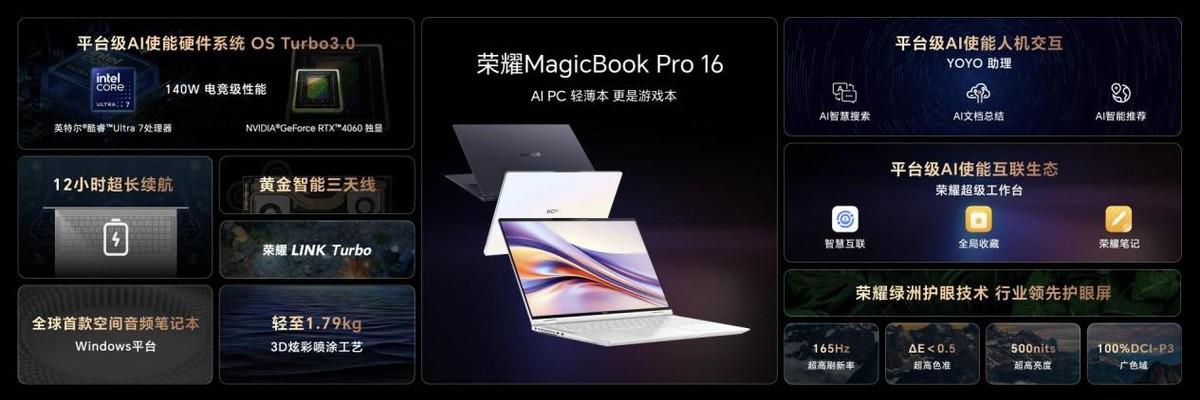 平臺級AI全面使能，榮耀MagicBook Pro 16發佈