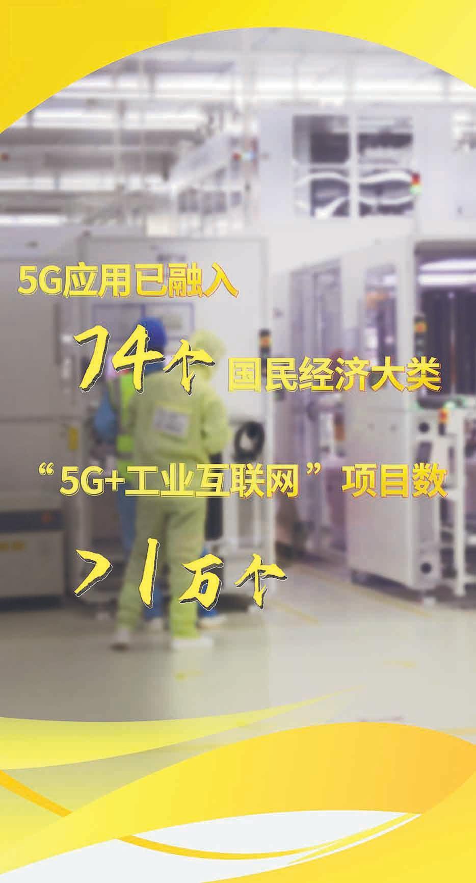 5G應用已融入74個國民經濟大類 “5G+工業互聯網”項目數＞1萬個