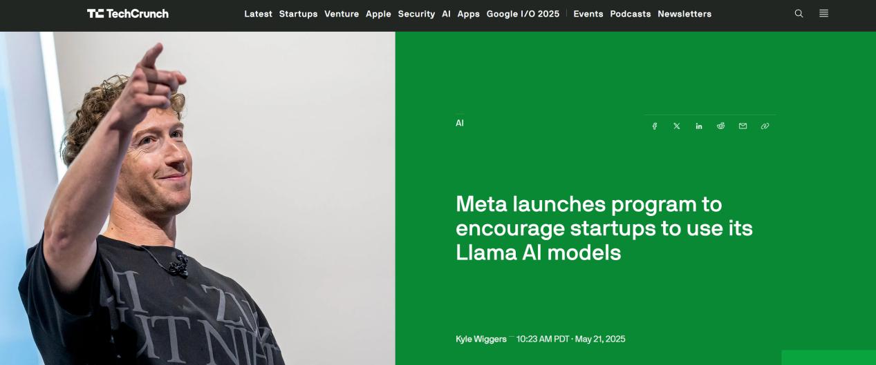 Meta推出“Llama for Startups”計劃，帶動初創企業開發生成式AI應用