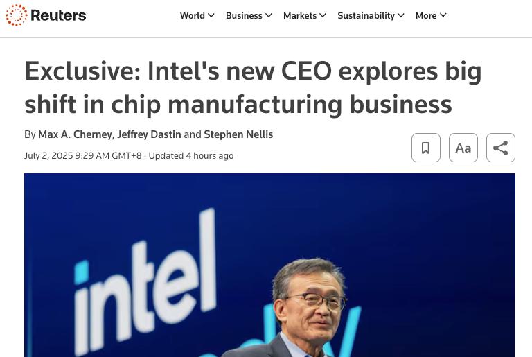 英特爾新CEO陳立武醞釀代工業務“大手術”：放棄18A技術外售