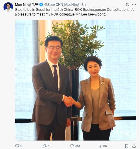 韓媒：時隔九年，中韓兩國重啓外交部發言人磋商