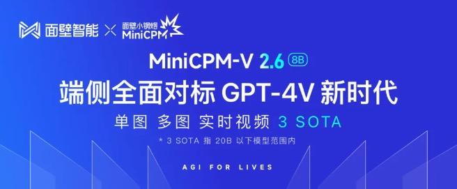 面壁智能宣佈開源 MiniCPM-V 2.6 模型，端側AI多模態能力增強