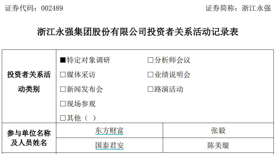 浙江永強接受機構調研，越南子公司預計產能達1.5億