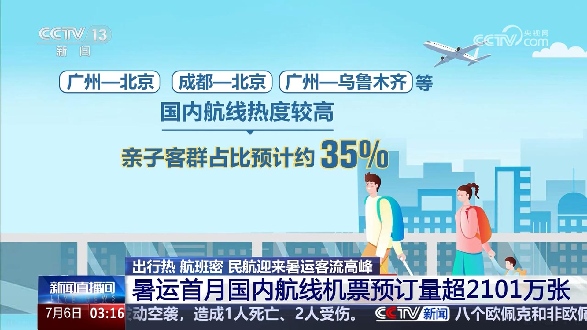 出行熱 航班密 民航迎來暑運客流高峯