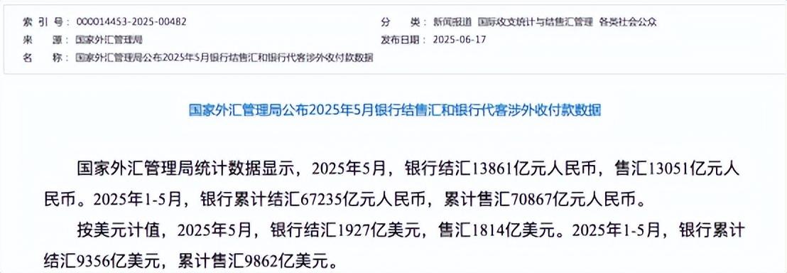 5月外匯市場運行平穩 跨境資金延續淨流入態勢