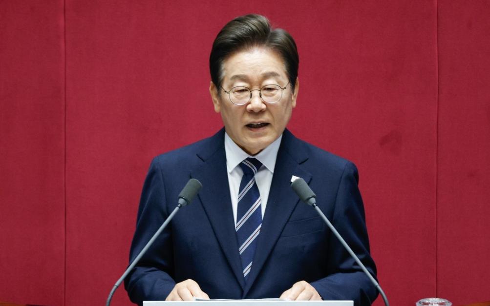 李在明就任後首次發表施政演說：要不分陣營立足韓國國家利益推進外交