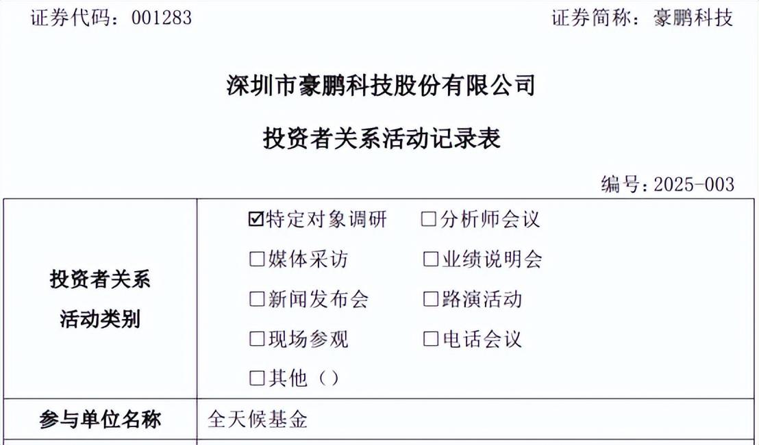 豪鵬科技接受機構調研，在多類AI應用產品領域均進行了佈局