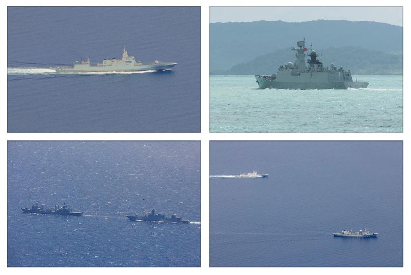 澳方放出中國軍艦編隊照片，我國防部日前強調：中方行動完全符合國際法