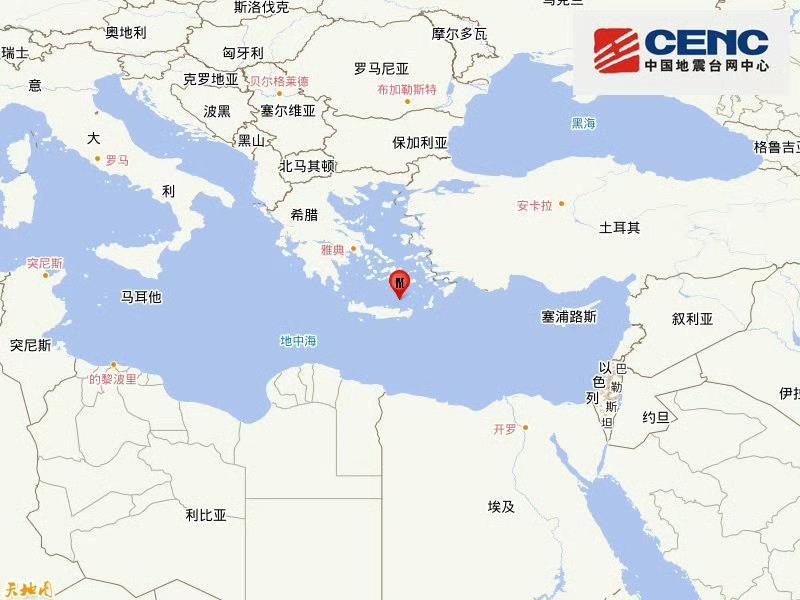 愛琴海發生6.2級地震 震源深度70公里
