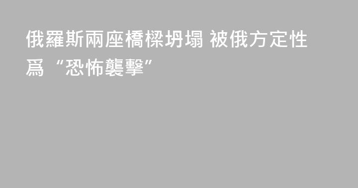 俄羅斯兩座橋樑坍塌 被俄方定性爲“恐怖襲擊”