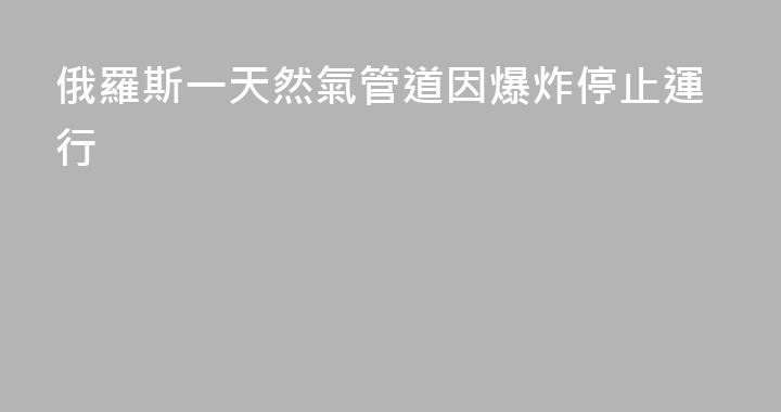 俄羅斯一天然氣管道因爆炸停止運行