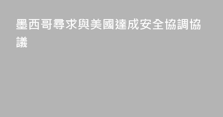 墨西哥尋求與美國達成安全協調協議