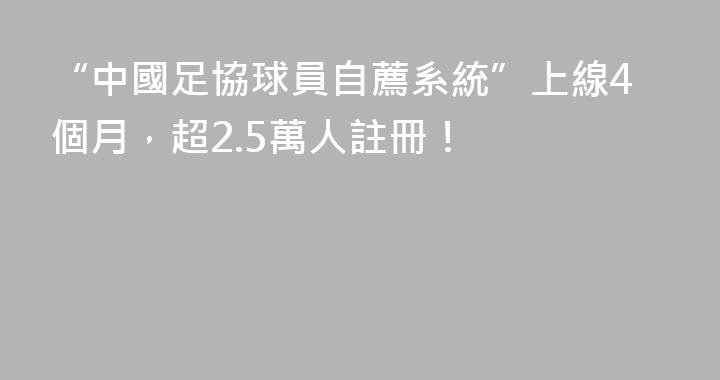 “中國足協球員自薦系統”上線4個月，超2.5萬人註冊！