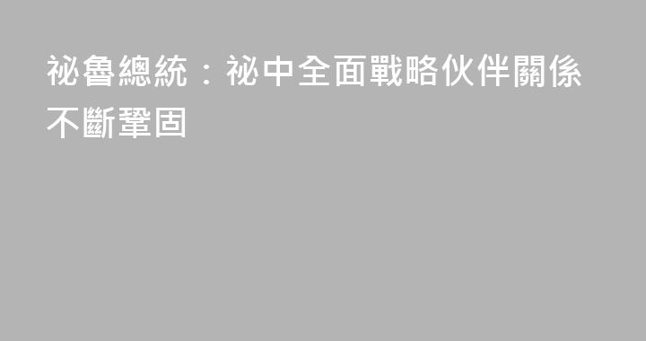 祕魯總統：祕中全面戰略伙伴關係不斷鞏固