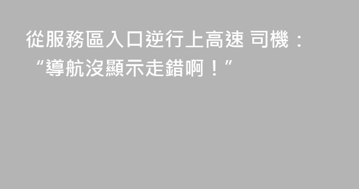 從服務區入口逆行上高速 司機：“導航沒顯示走錯啊！”