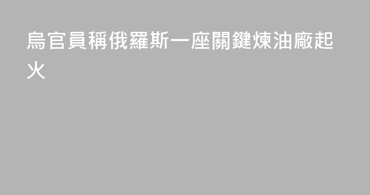 烏官員稱俄羅斯一座關鍵煉油廠起火