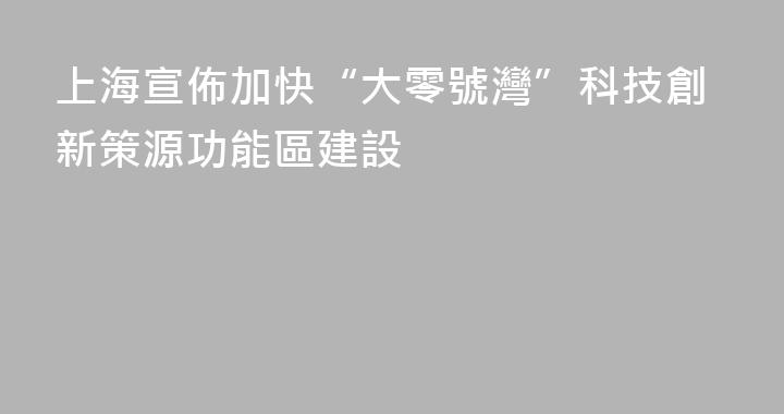 上海宣佈加快“大零號灣”科技創新策源功能區建設