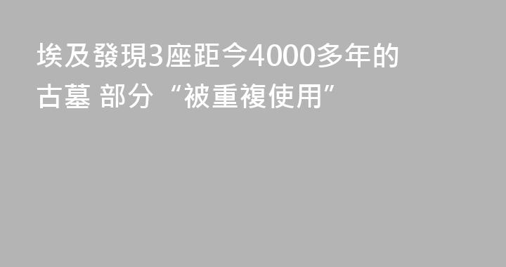 埃及發現3座距今4000多年的古墓 部分“被重複使用”