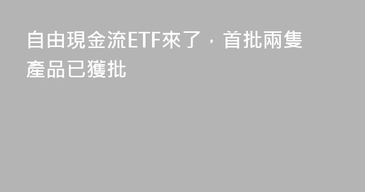 自由現金流ETF來了，首批兩隻產品已獲批