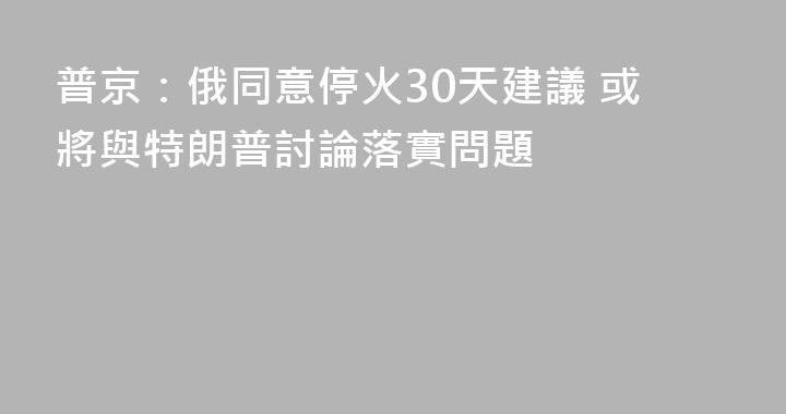 普京：俄同意停火30天建議 或將與特朗普討論落實問題