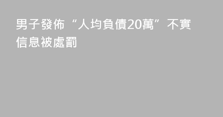 男子發佈“人均負債20萬”不實信息被處罰