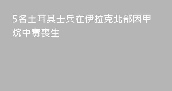 5名土耳其士兵在伊拉克北部因甲烷中毒喪生