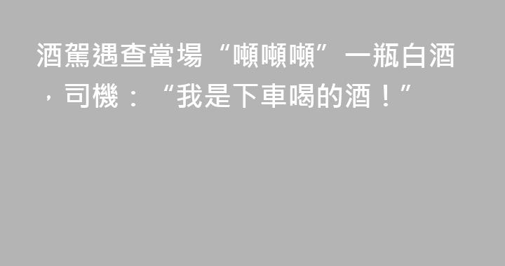 酒駕遇查當場“噸噸噸”一瓶白酒，司機：“我是下車喝的酒！”
