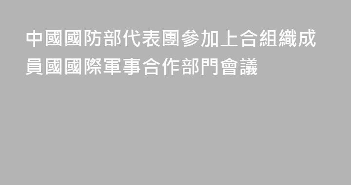 中國國防部代表團參加上合組織成員國國際軍事合作部門會議
