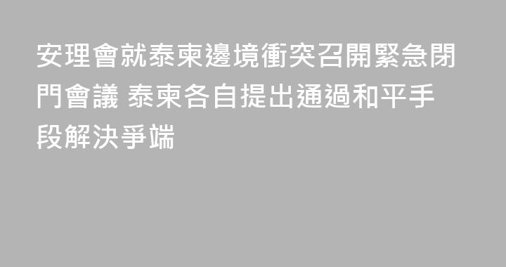 安理會就泰柬邊境衝突召開緊急閉門會議 泰柬各自提出通過和平手段解決爭端