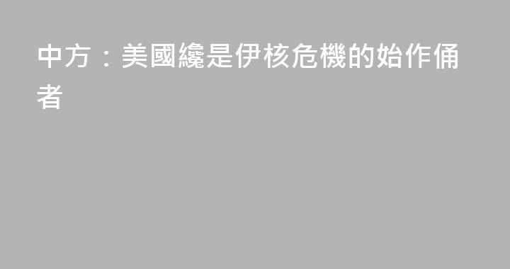 中方：美國纔是伊核危機的始作俑者